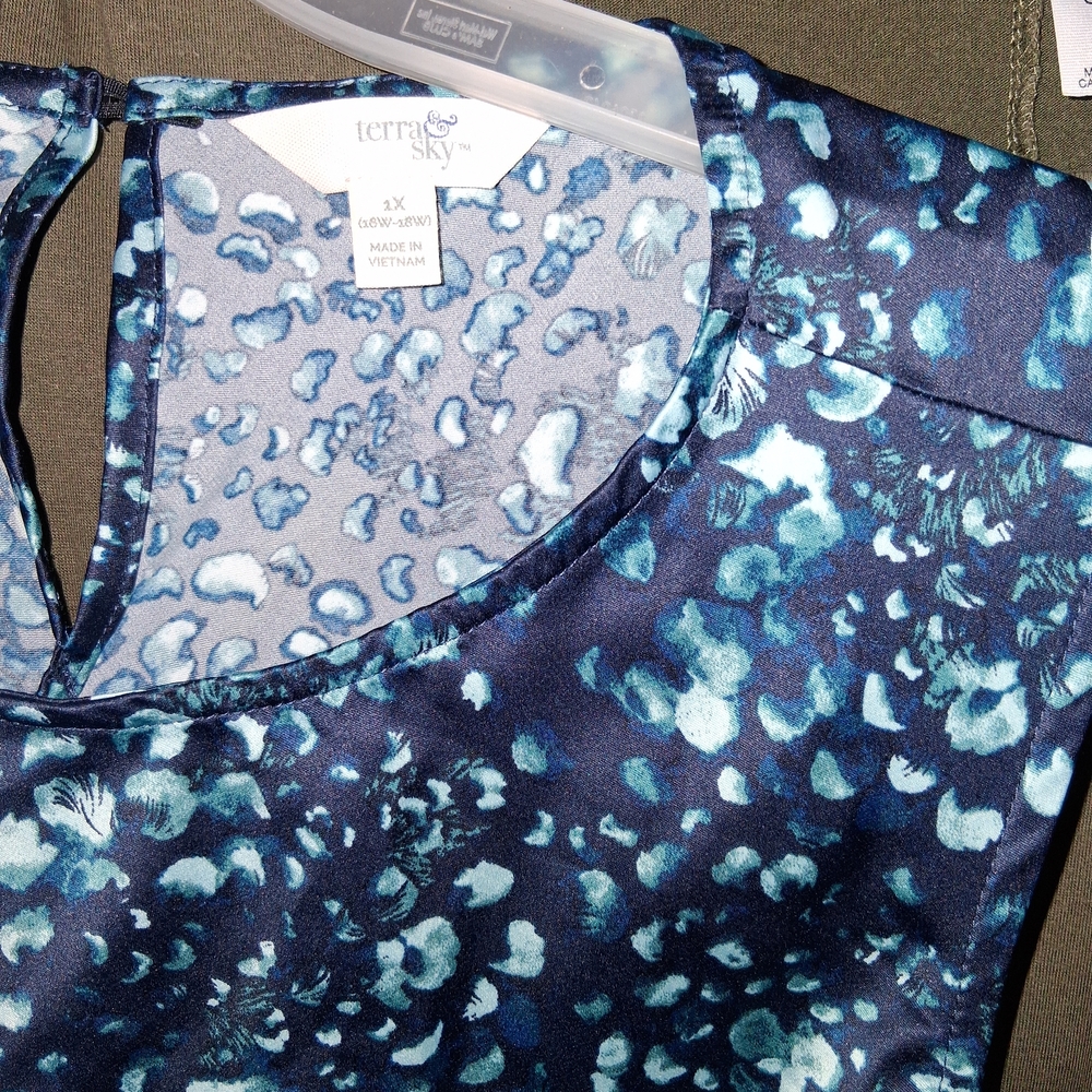 Terra & Sky Blue Patterned Dress